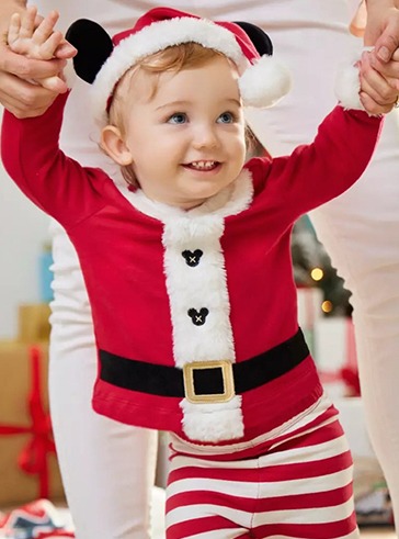 (해외) 유아 아기용 디즈니 크리스마스 산타 코스튬