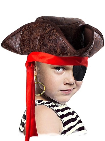 (해외) 아동 해적 코스튬 액세서리 소품 3pcs 모자 애꾸눈 안대 귀걸이