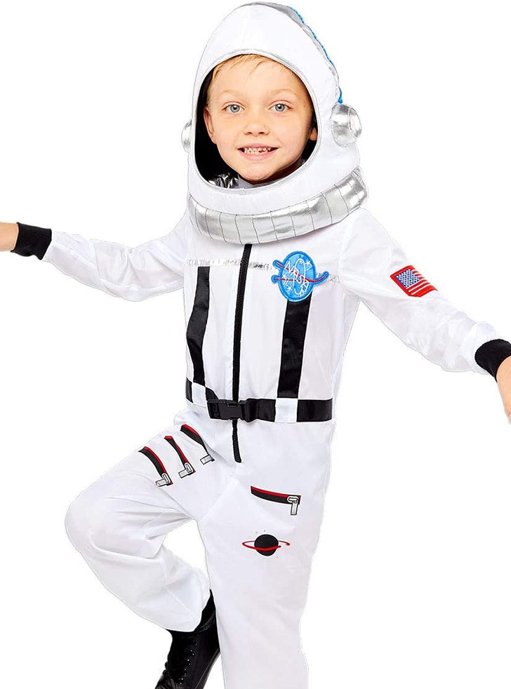 (해외) 나사 백색 우주비행사 우주복 남녀공용 아동 할로윈 코스튬