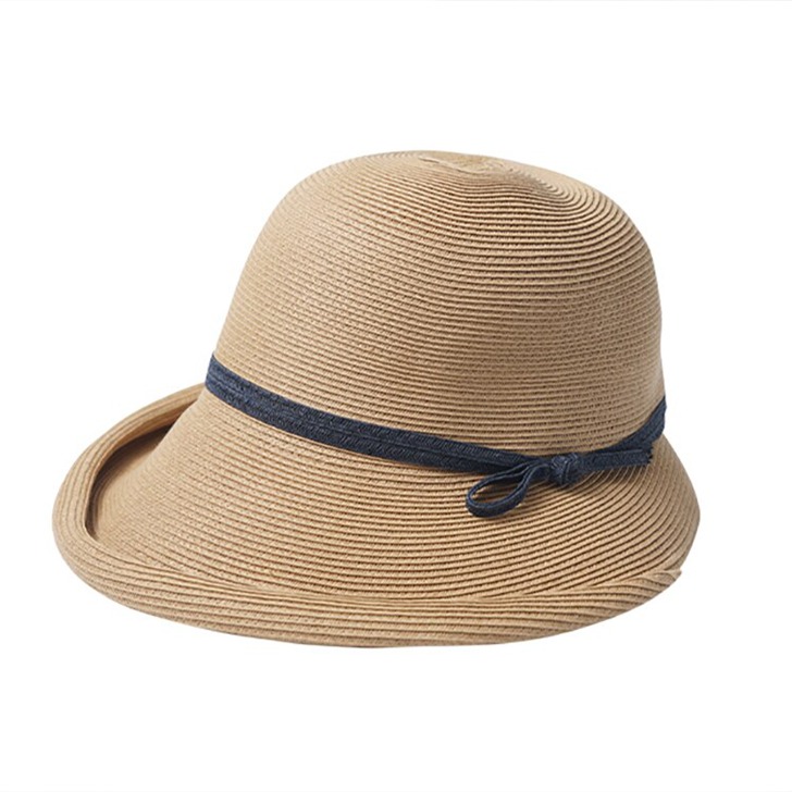 (해외) 여자 띠 장식 밀짚 모자 페도라 자외선 햇빛 차단 비치 캡 패션 벙거지