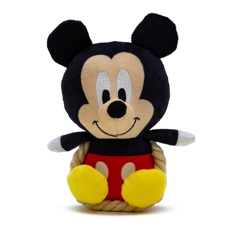 (해외) 강아지 장난감 디즈니 로프 앉은 미키마우스 애견용품 삑삑이 애착인형 - 버클다운