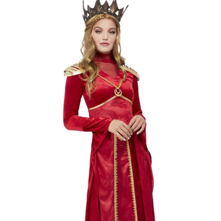 (해외) 중세 시대 여자 붉은 여왕 코스프레 드레스 할로윈 코스튬 파티복