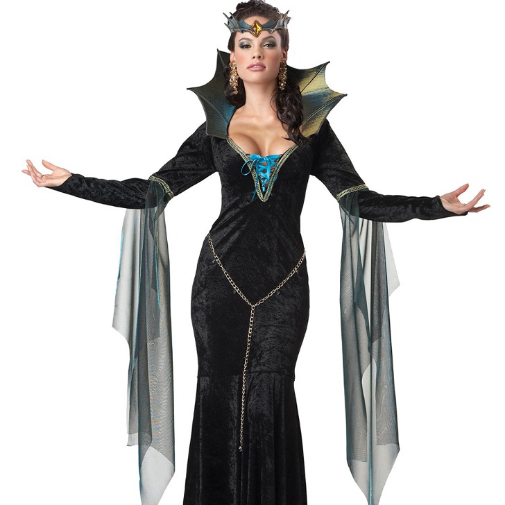 여자 사악한 마법사 마녀 코스프레 드레스 의상 할로윈 코스튬