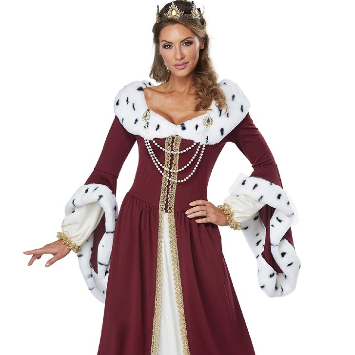 여자 중세시대 로얄 퀸 여왕 코스프레 드레스 할로윈 코스튬