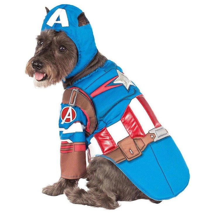 마블 어벤져스 캡틴 아메리카 디럭스 강아지옷 코스프레 할로윈 코스튬 애견 의류